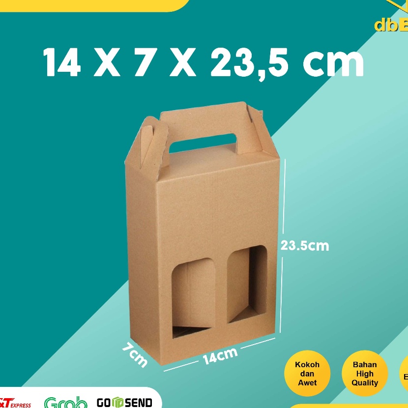 

HJ6 1Pcs Gable box 14 x 7 x 235 untuk botol minum ml isi 2 kardus saja