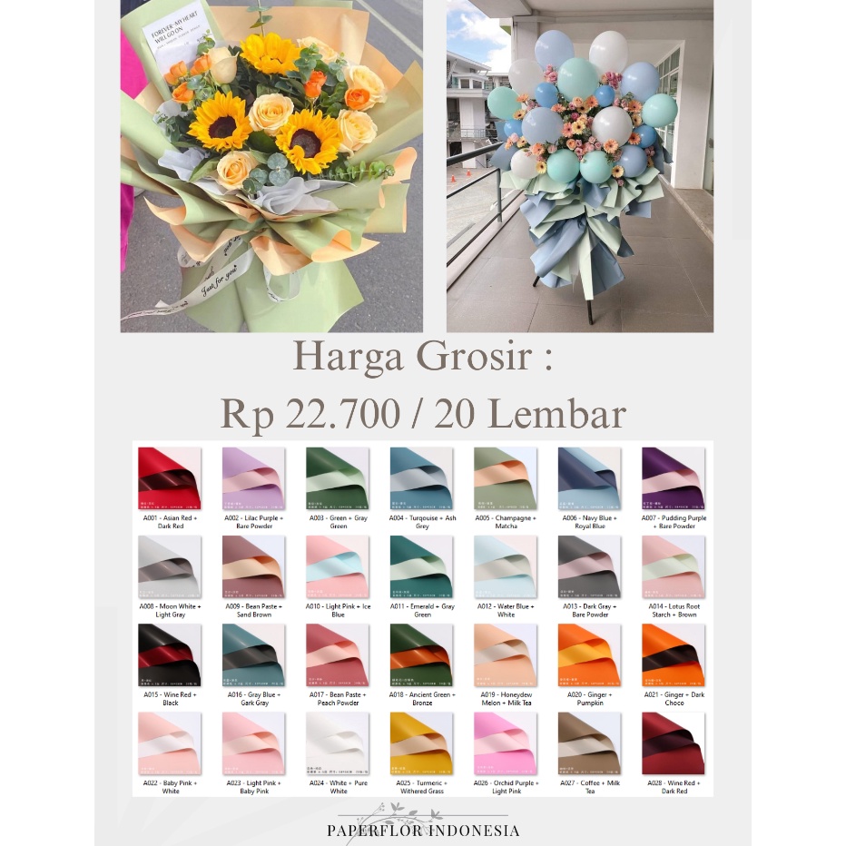 

KI3 2 LEMBAR BICOLOR CELLOPHANE KES WRAP PEMBUNGKUS BUNGA