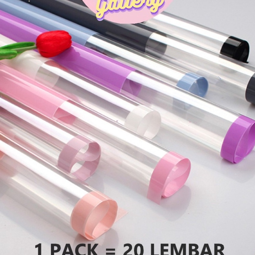 

Langka 1 PACK ISI 2 LEMBAR Kes Bunga Transparan List Warna Flower Wrapping OPP Color Kes Florist Buket KB654