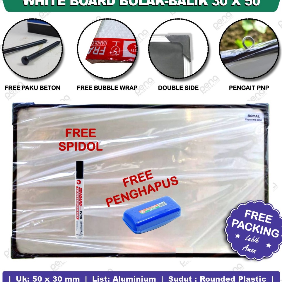 

KODE K77I Whiteboard Kecil Murah White Board 3 x 5 cm Bonus Spidol