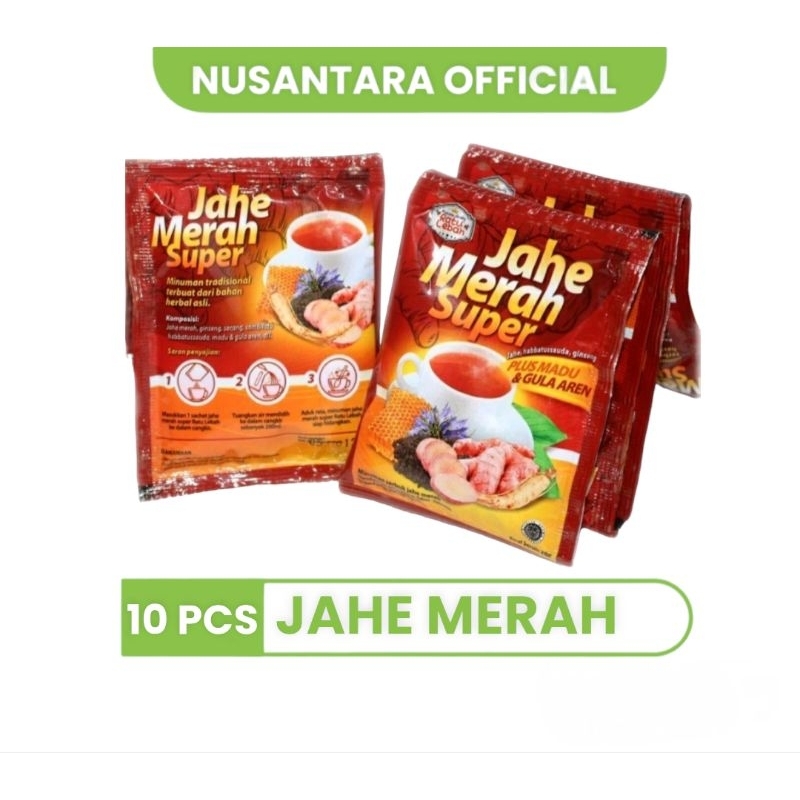 

JAHE MERAH super plus GULA aren 1 renceng 10 sachet