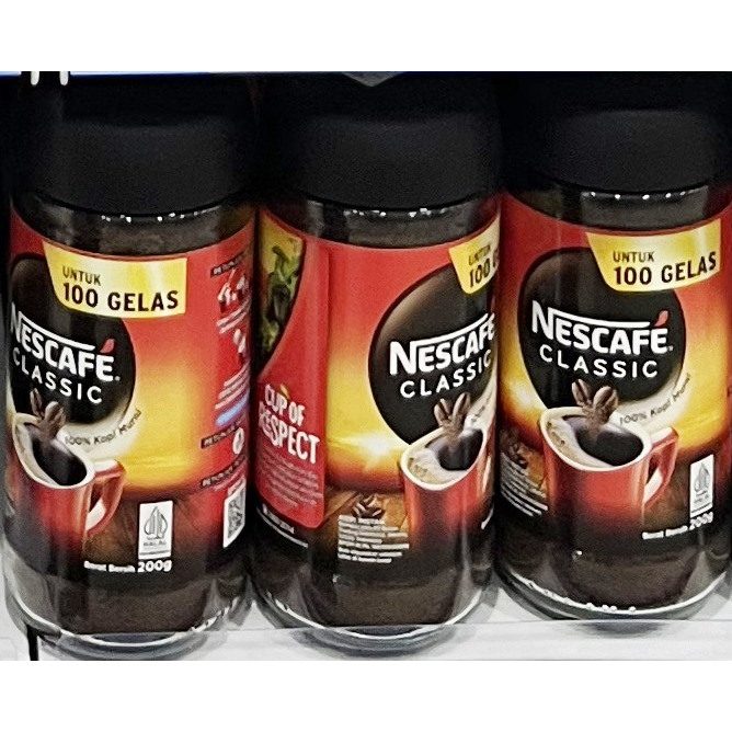 

Nescafe Classic 200 g cup of respect 100 gelas