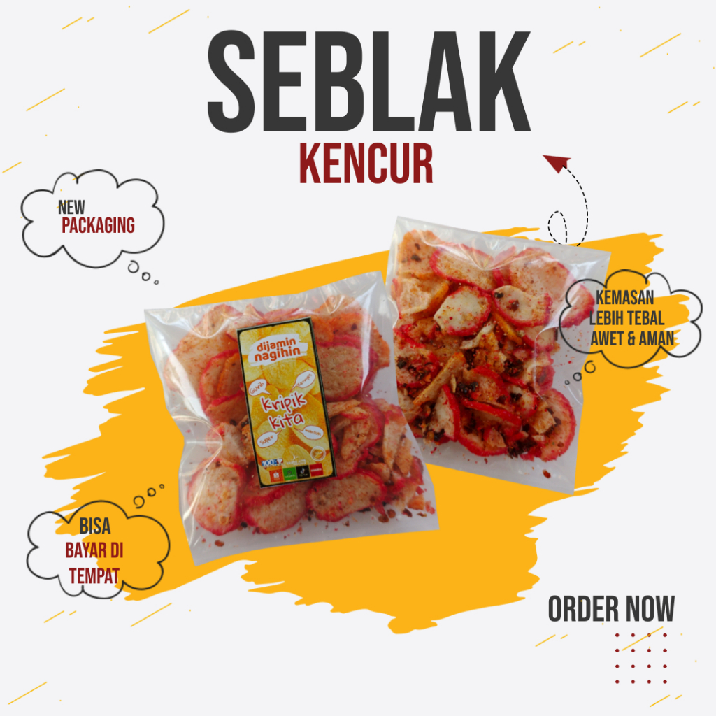 

SEBLAK KENCUR 23GRAM KRIPIK KITA - Cemilan Keripik Makanan Ringan Snack Pedas