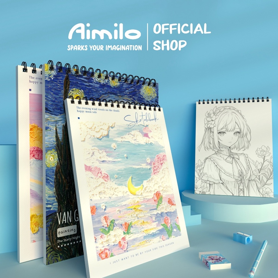 

More Info Here READY Aimilo Sketchbook A4 Aesthetic Buku Gambar Vertikal Jilid Spiral 45 Lembar9 Halaman