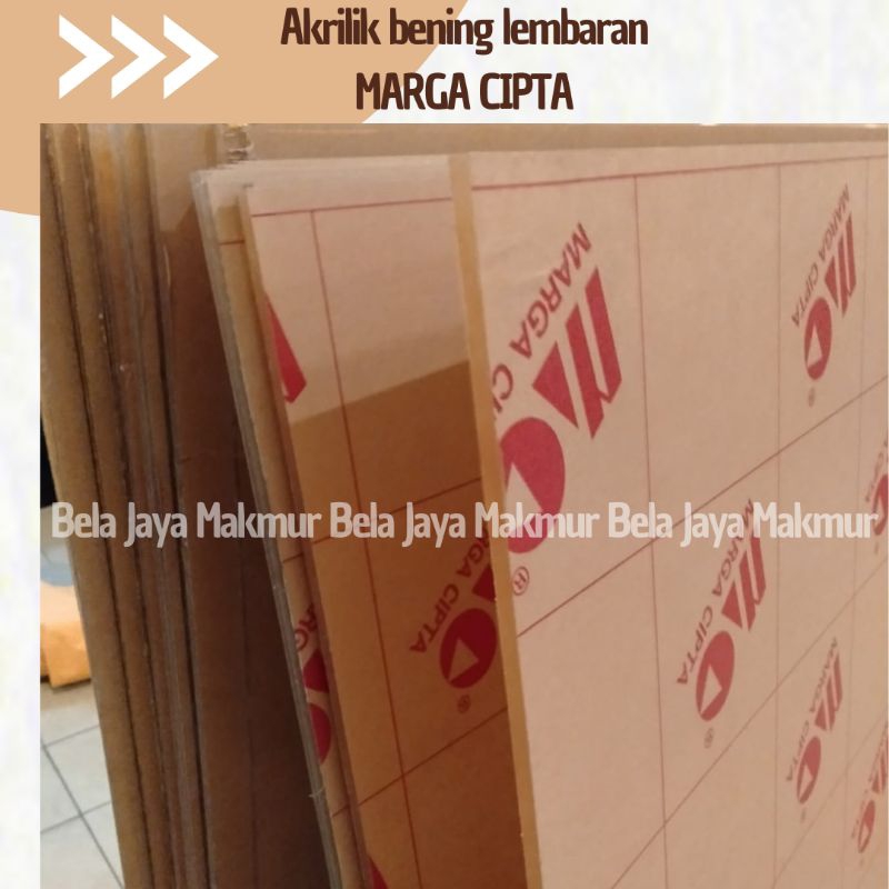 Akrilik Bening Lembaran MARGA CIPTA 12mmx122cmx244cm/ ACRYLIC Bening Lembaran Murah