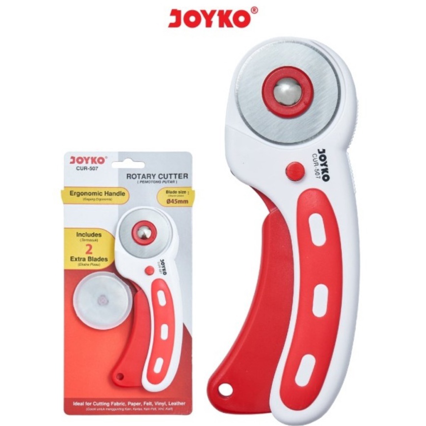

KODE D65X Rotary Cutter JOYKO 45mm CUR57Cutter PutarPemotong KertasCuter PutarPemotong Kain Bahan Kulit