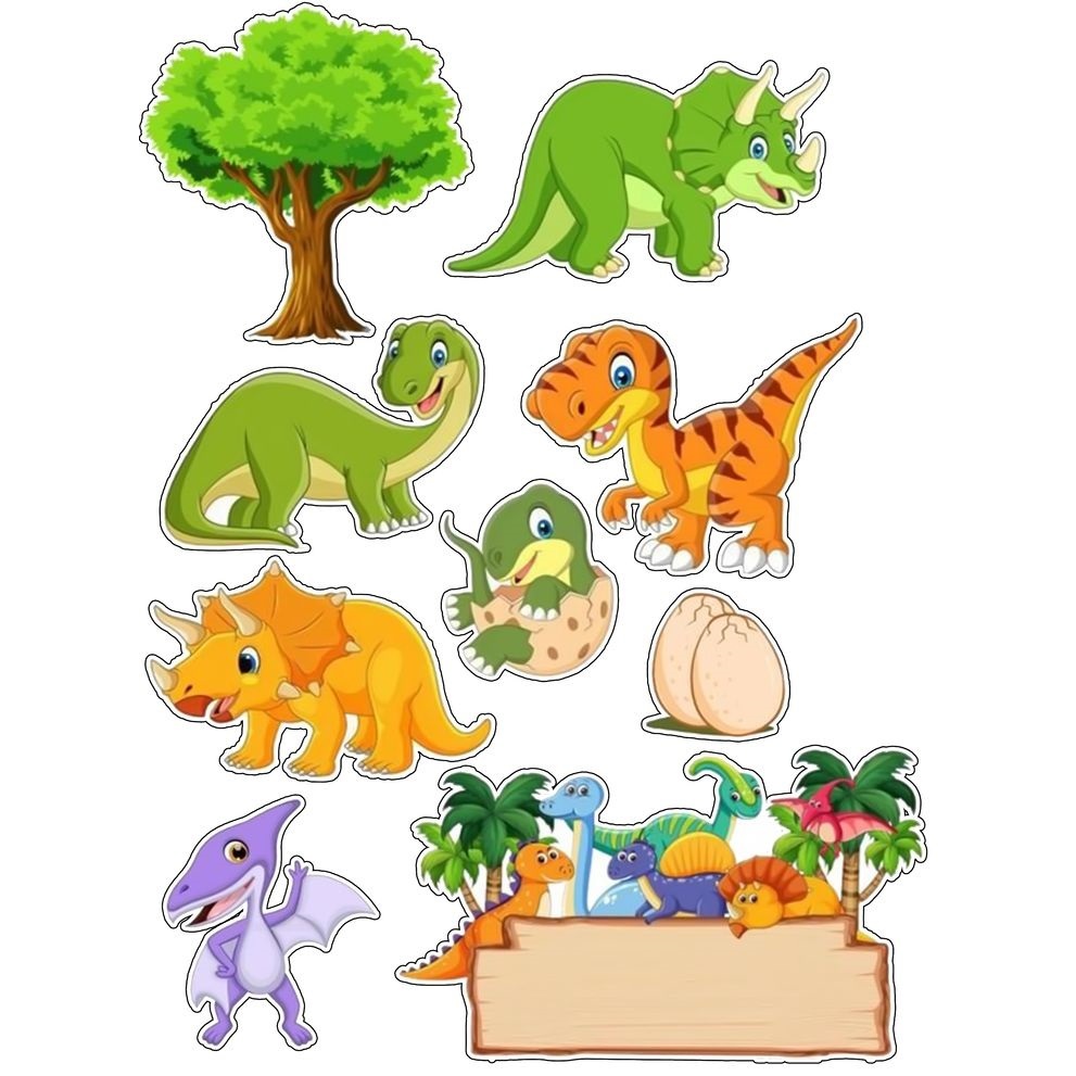 Topper DINOSAURUS / Topper DINO / Hiasan Cake ULTAH / Bisa CUSTOM NAMA