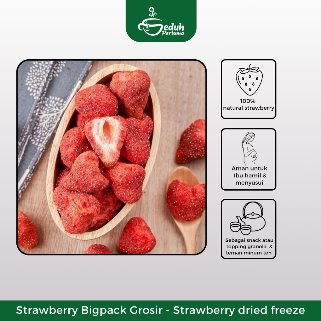 

Strawberry Bigpack Grosir [100g, 250g, 500g] Strawberry Kering kriuk dried freeze