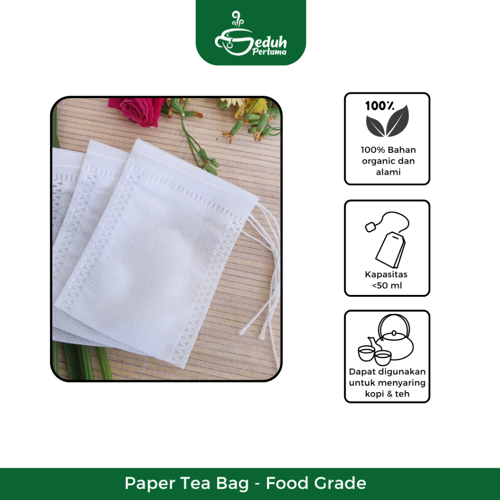 Seduh Pertama Kantong Saring Teh & Kopi / Paper Tea Bag Food Grade Disposable Bag