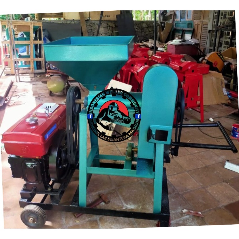 Mesin Kupas Kulit Kopi Kering Komplit Diesel 8 pk Solar Jiangfa