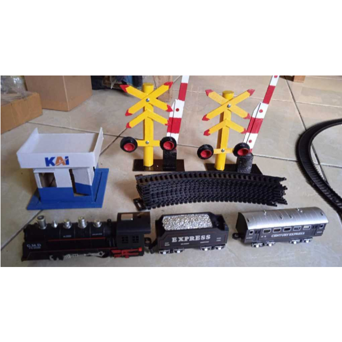 BARU Mainan miniatur Kereta api indonesia Paket Mainan edukasi kereta set lengkap railking (kereta a