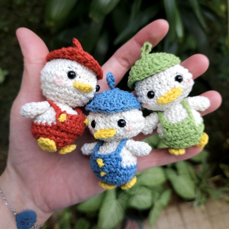 Trio Kwek Kwek - gantungan kunci rajut - knit