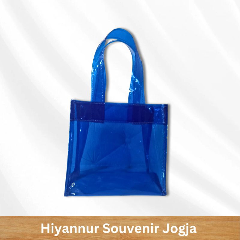 Tas Wanita bahan Mika Plastik Warna Transparan Kemasan Kosmetik ukuran Mini