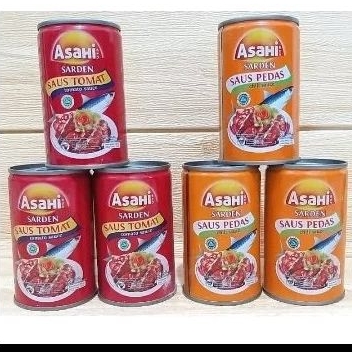

SARDEN ASAHI SAUS TOMAT DAN SAUS PEDAS asahi enak berat 185gr. SEA FOOD KALENG