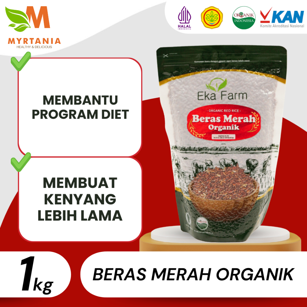 

Beras Merah Organik Eka Farm Kemasan 1 kg Vakum