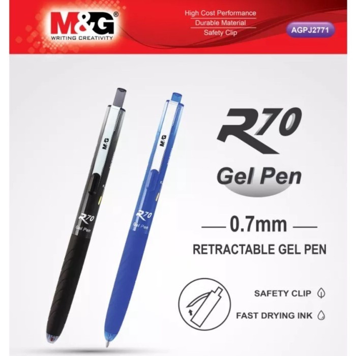 

Pulpen Fast dry M&G Gel Pen R70 Blue #AGPJ2771 Pen Gel Cetek Tip 0.7 mm Tinta Biru - SATUAN