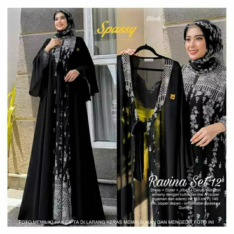 GAMIS PESTA MEWAH ELEGAN TERBARU RAVINA SET / GROSIR BUSANA SURABAYA / DRESS TERMURAH BEST SELLER GA