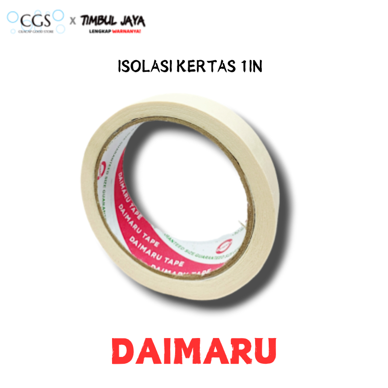 

ISOLASI KERTAS Daimaru 1in / masking tape daimaru / lakban cat / lakban kertas daimaru