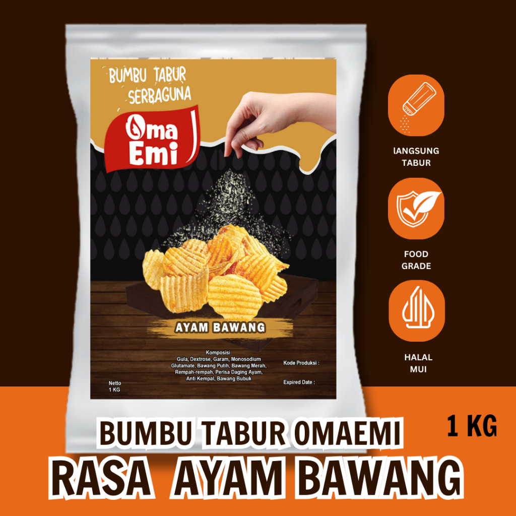 

BUMBU TABUR AYAM BAWANG HALAL KUALITAS TERJAMIN 1 KG