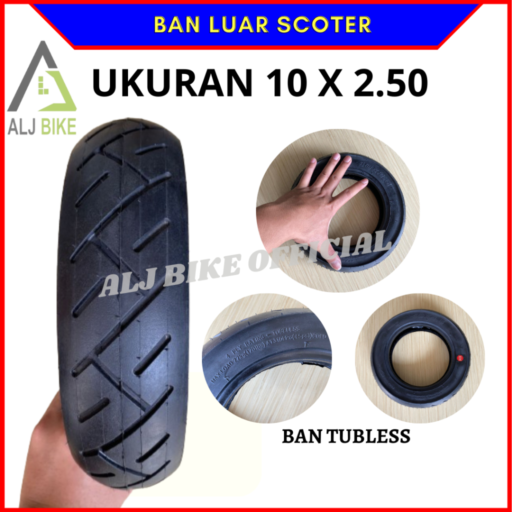 Ban Luar Scoter Listrik Motor Skuter Ukuran 10 x 2.50
