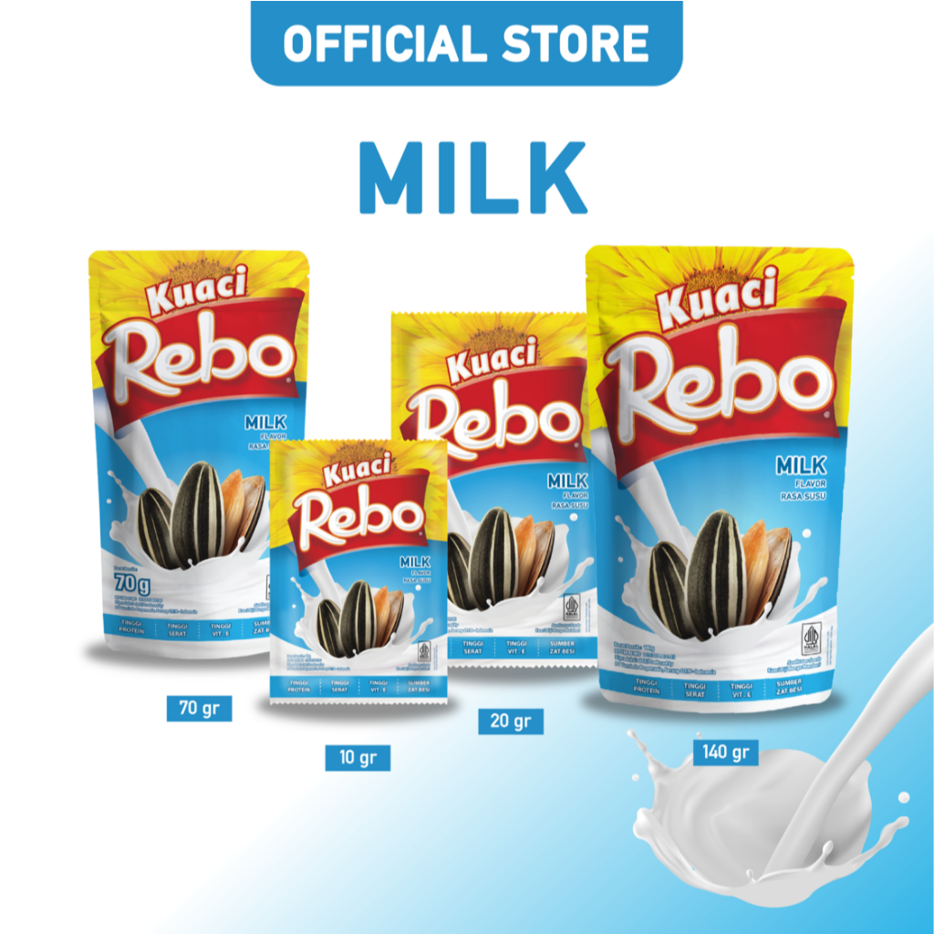 

QH Rebo Kuaci Rasa Milk 70 Gram - 1 Dus (Isi 48 Pcs)