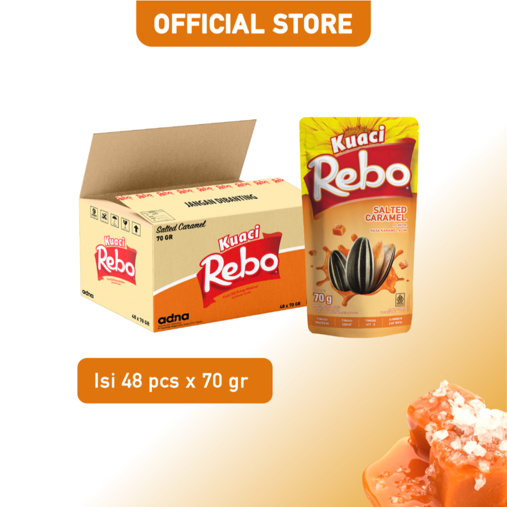 

Rebo Kuaci Rasa Caramel 70 Gram - 1 Dus (Isi 48 Pcs)