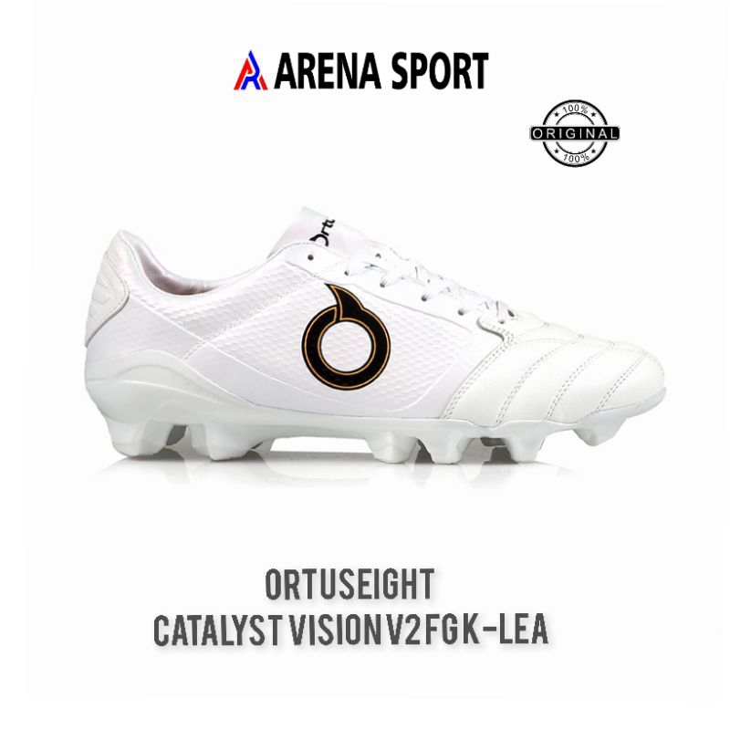 Sepatu Bola Original Ortuseight Ortus Catalyst Vision V2 FG K-Lea White Pearl