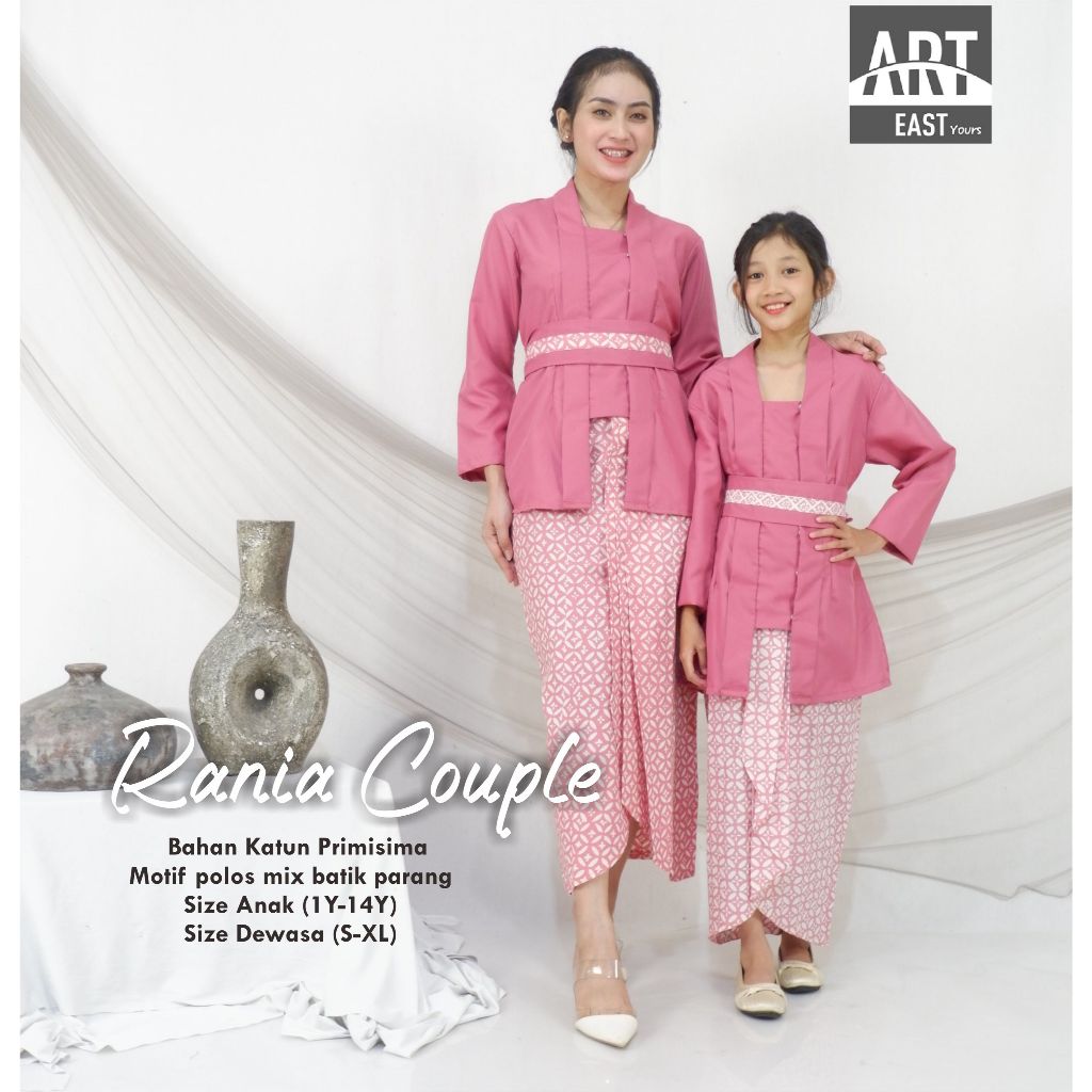 Model Baju Setelan Kutu Baru Couple Kebaya Batik Ibu dan Anak Perempuan Lengan Panjang Cantik Elegan
