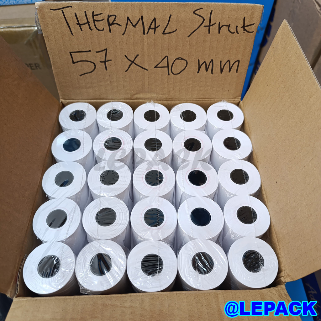 

Thermal Struk 57x40 Paper Roll Struk Kasir (1 DUS)