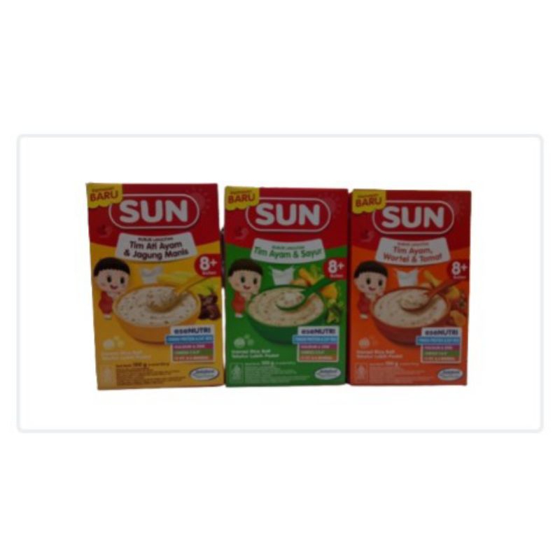 sun bubur bayi 8+(bulan) 100gr box