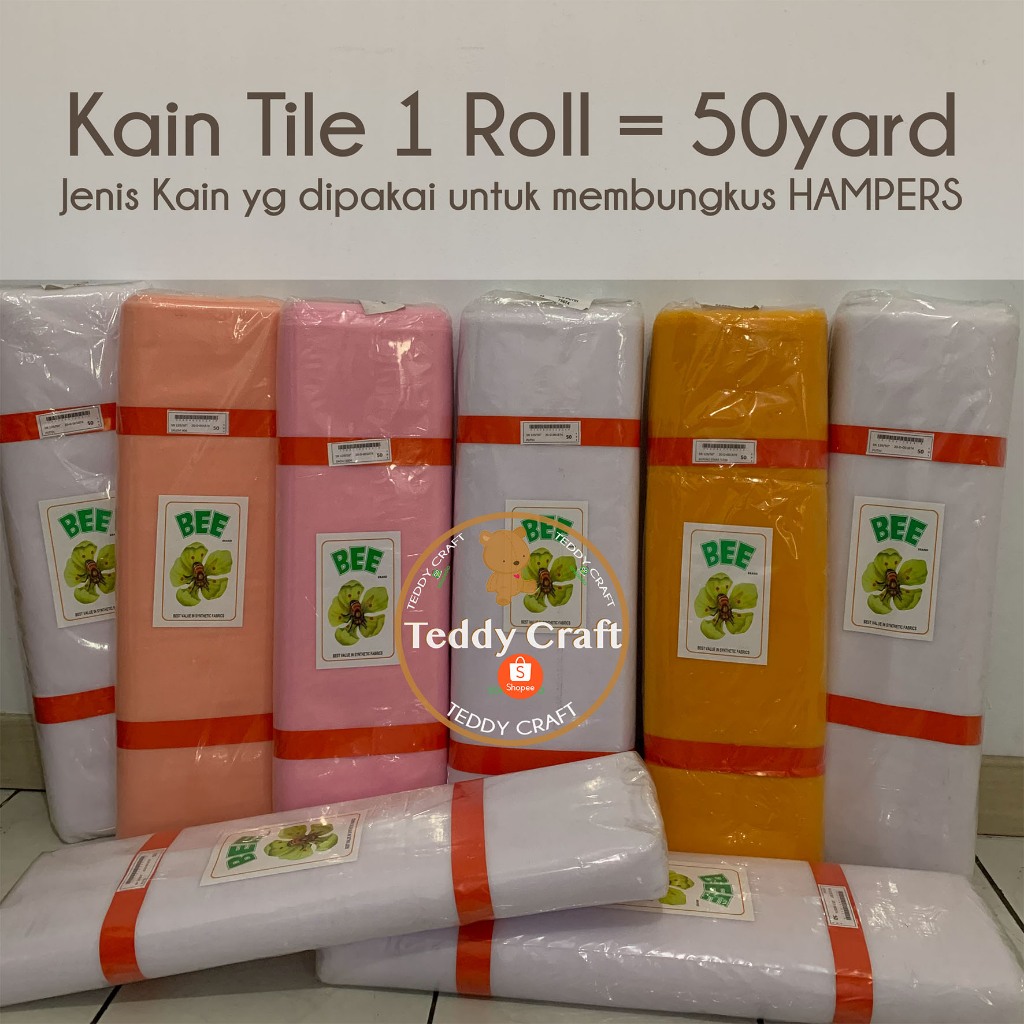 

Kain Tile Hampers - 1 Roll - Tile Pembungkus Parcel Hampers Goodie Bag Souvenir - Idul Fitri Lebaran Natal Imlek Christmas - Teddy Craft