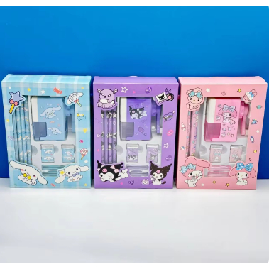 

Kuromi Cartoon Stationery Set Gift Box Creative Learning Stationery Hand Shake Pencil Sharpener Eraser Set Birthday Gift Box