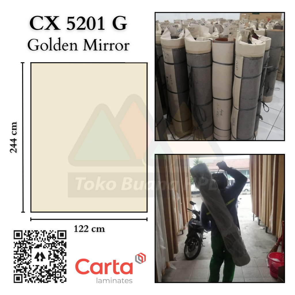 CARTA HPL CX 5201 G GOLDEN MIRROR GOSEND BANDUNG