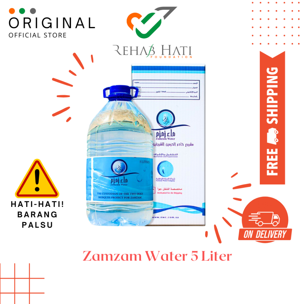 

Rehab Hati Shop Air Zamzam Kemasan Galon 5 Liter Zamzam Water Asli Mekah