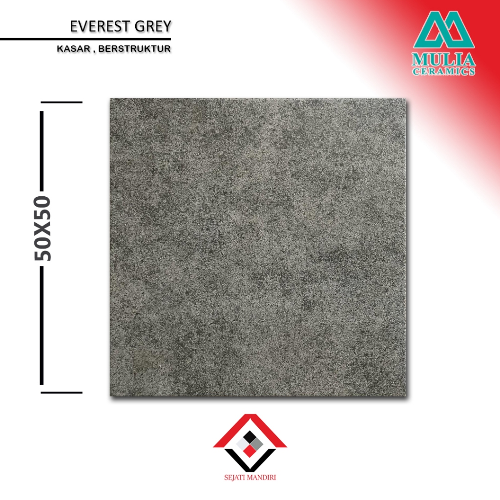 keramik 50x50 - motif  batu alam - mulia everest grey