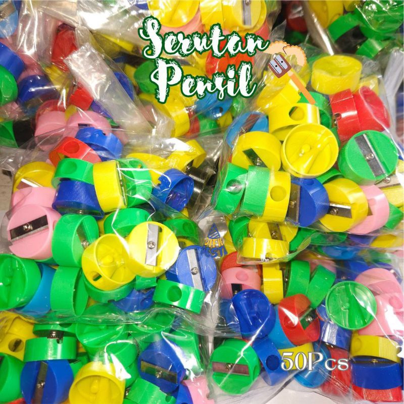 

50Pcs Serutan/rautan Bulat warna warni