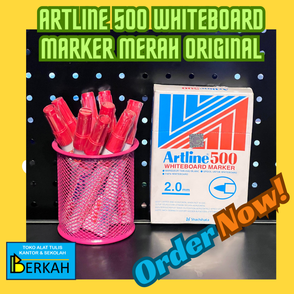 

Spidol Tidak Permanen Artline 500 Whiteboard Marker Merah original