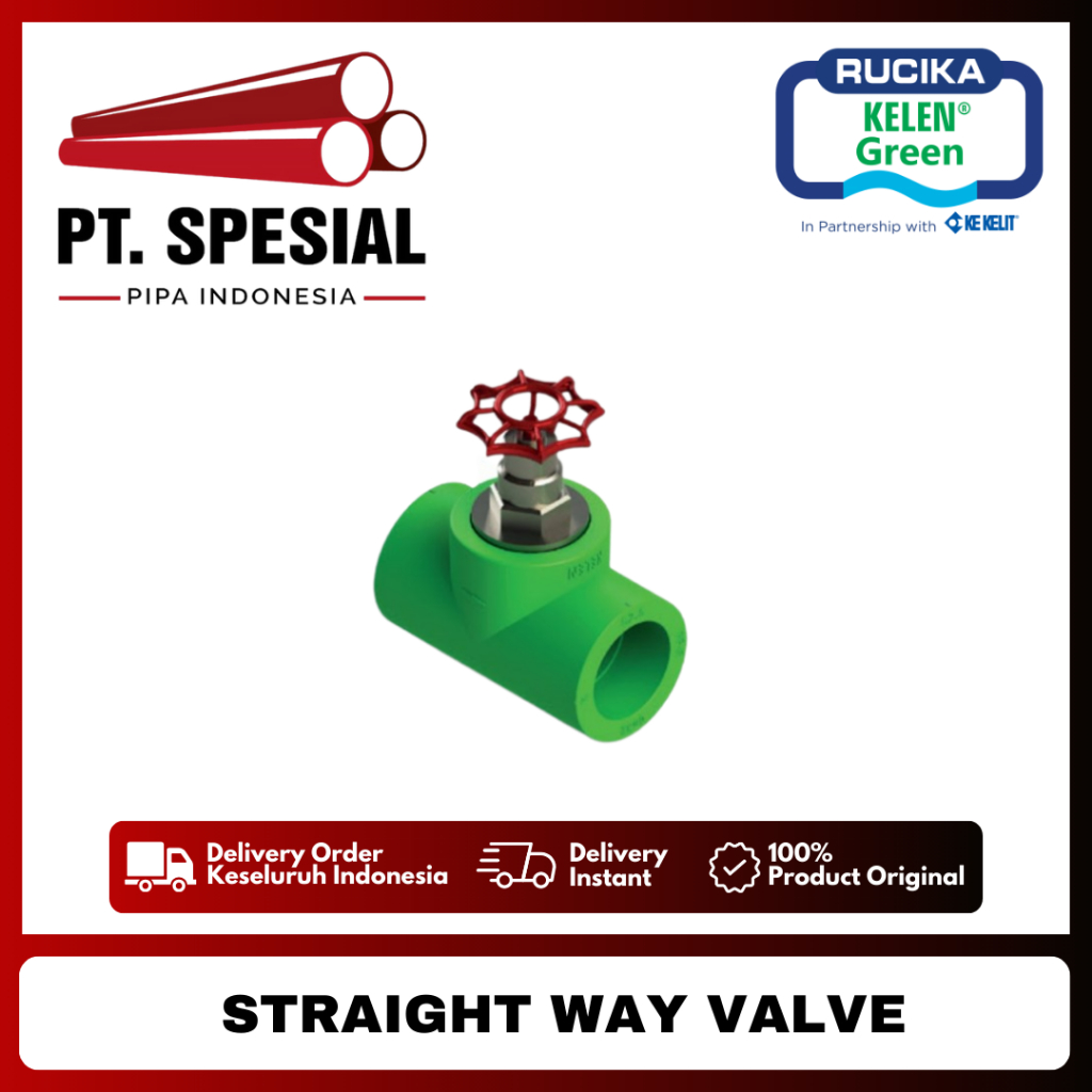 Stop Valve DN25 - 3/4" PPR Rucika dn20-dn63 / Gate Valve PPR Rucika / Straight Way Valve - 07