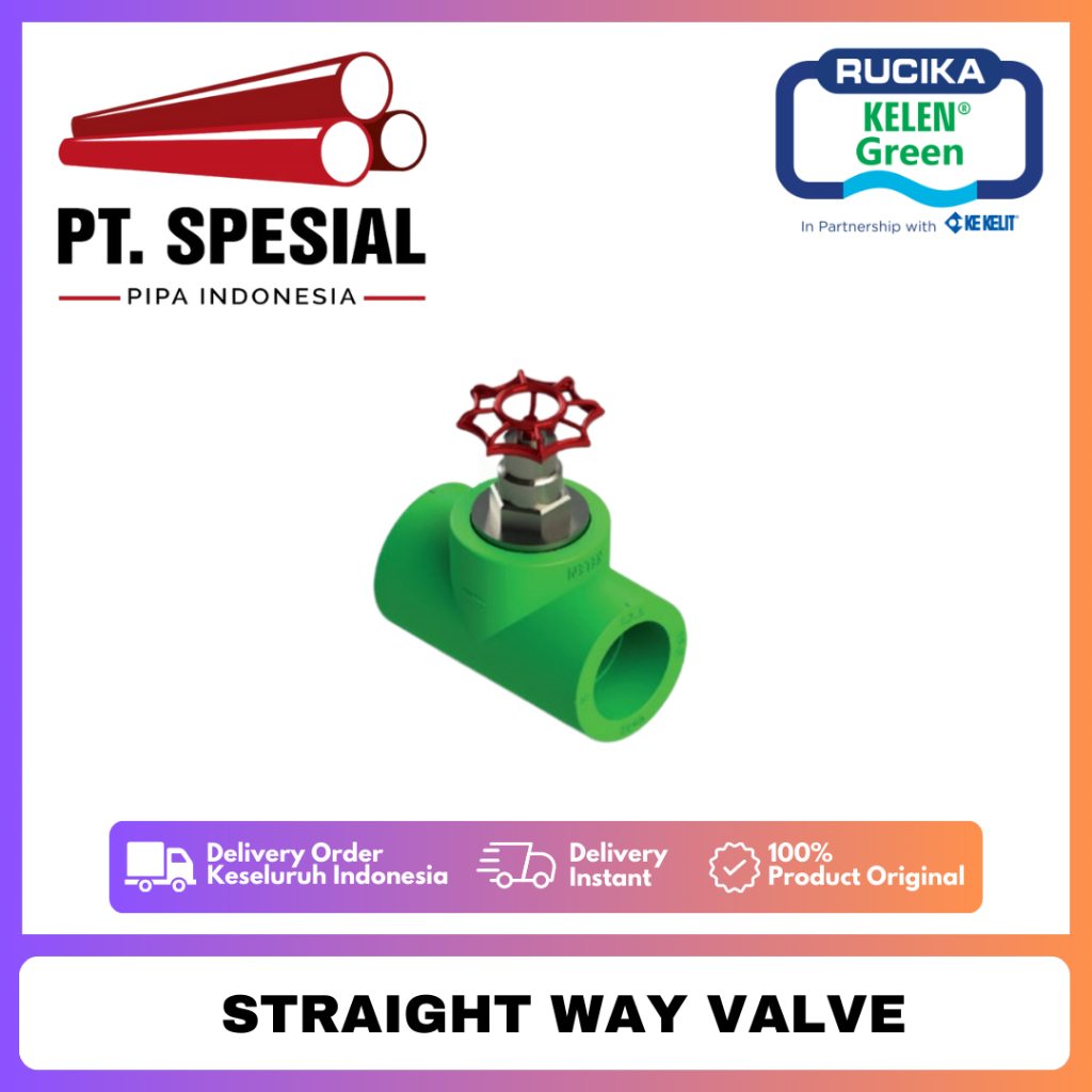 Stop Valve DN25 - 3/4" PPR Rucika dn20-dn63 / Gate Valve PPR Rucika / Straight Way Valve - 09