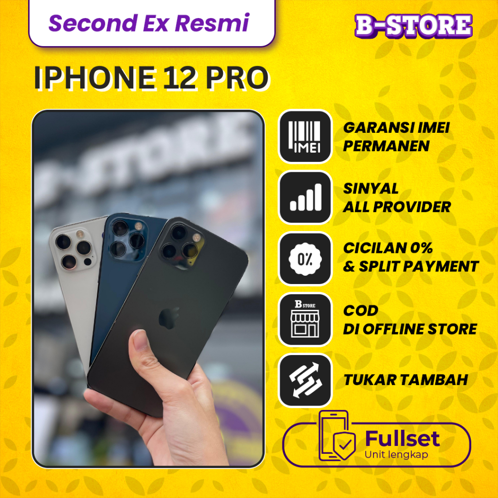 iPhone 12 Pro 512GB - Fullset - Apple - 512 GB - Second Ex Resmi