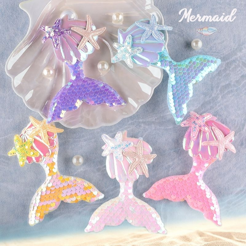 Hiasan Cake Ekor Duyung,Kerang dan Bintang laut / Topper Ekor Mermaid