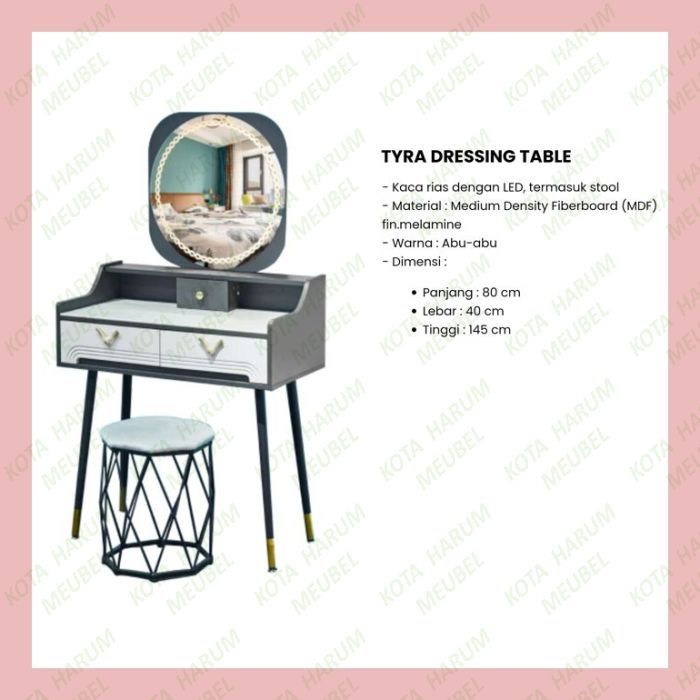 meja rias mewah emas marmer meja rias putih meja rias lucu pakai lampu minimalis modern murah tyra i