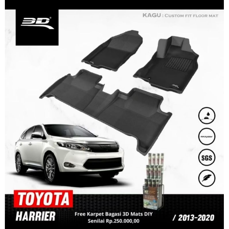 karpet kagu 3D toyota harrier 2014+