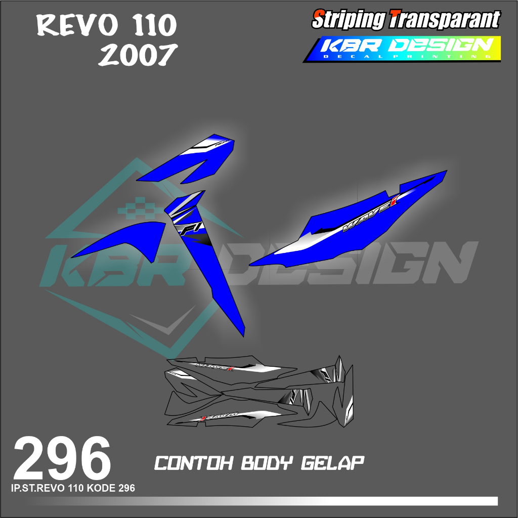 REVO 110 (COD) STIKER STRIPING MOTOR HONDA REVO 110  HOLOGRAM DAN TRANSPARAN