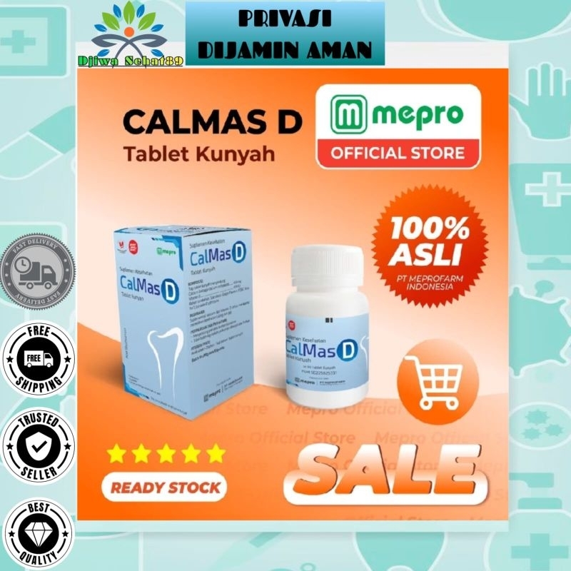 Calmas D 400 IU Isi 30 Tablet - Vitamin Peninggi Badan dan Memelihara Kesehatan Tulang dan Gigi