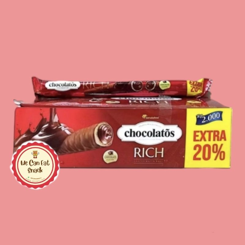 

Chocolatos Rich Coated Wafer Roll Coklat Garuda Food (isi 12 pcs)