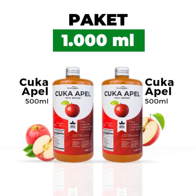 

Free Sendok Kayu Cuka Apel Best Apple 500ml x 2 Botol