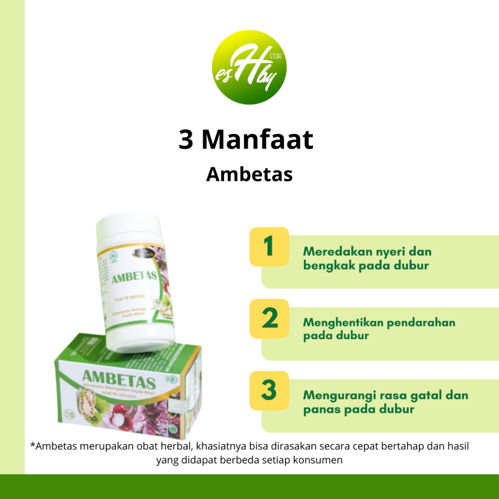 

AMBETAS Herbal - Obat Ambeien Stadium 4 Paling Ampuh, Hilangkan Benjolan & Atasi Wasir, BPOM