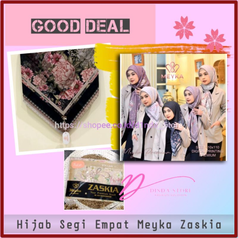 Hijab Segi Empat Meyka Kerudung Print Motif Jilbab Voal Paris Lasercut Fashion Muslim Wanita Banjarm