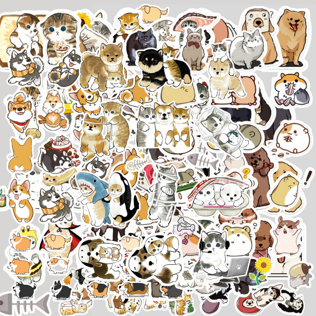 

STIKER TEMPELAN HIAS KUCING ANJING HAMSTER - STICKER SHEET CAT DOG HAMSTER